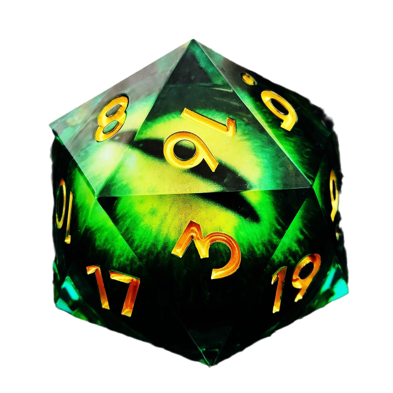 Kocka D20 od smole za D&D RPG, tema Cthulhu, zaobljeni kutovi, prilagodljivo