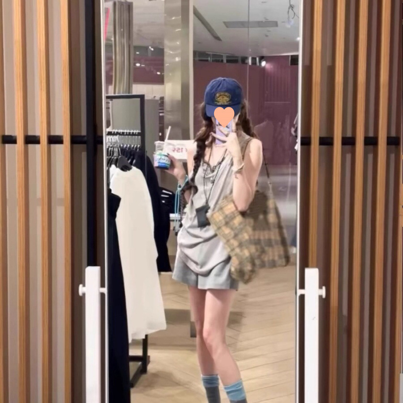 Platnena tote torba s kariranim uzorkom, velik kapacitet, kružnog oblika, unutarnji džep sa zipom, dvostruke naramenice