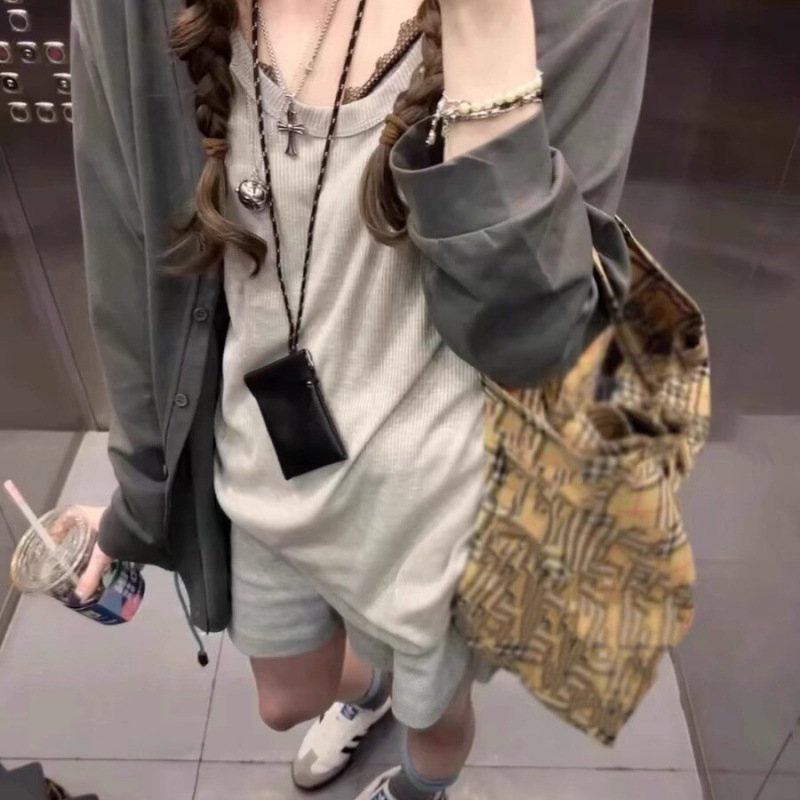 Platnena tote torba s kariranim uzorkom, velik kapacitet, kružnog oblika, unutarnji džep sa zipom, dvostruke naramenice