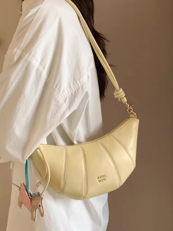 Ženska torbica na rame od PU, dumpling oblik, džep sa zatvaračem, podstava od poliestera, proljeće 2025