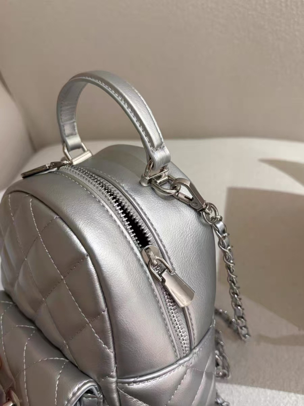 Ženski PU ruksak s siluetom bucket bag, zatvarač, unutarnja zip džep, dvostruke naramenice