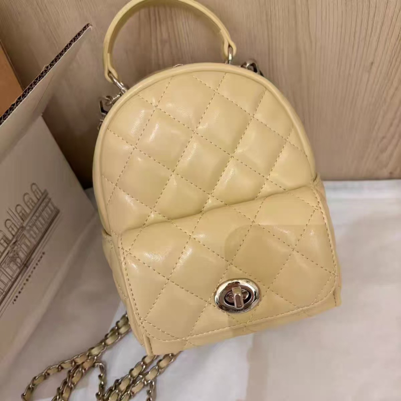 Ženski PU ruksak s siluetom bucket bag, zatvarač, unutarnja zip džep, dvostruke naramenice