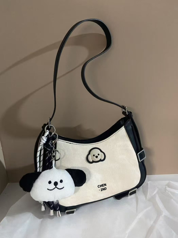 Ciho Knd Tote torba – europsko-američki retro stil, pravokutnog oblika, zatvaranje na zip, poliester podstava, skrivena džep s zipom