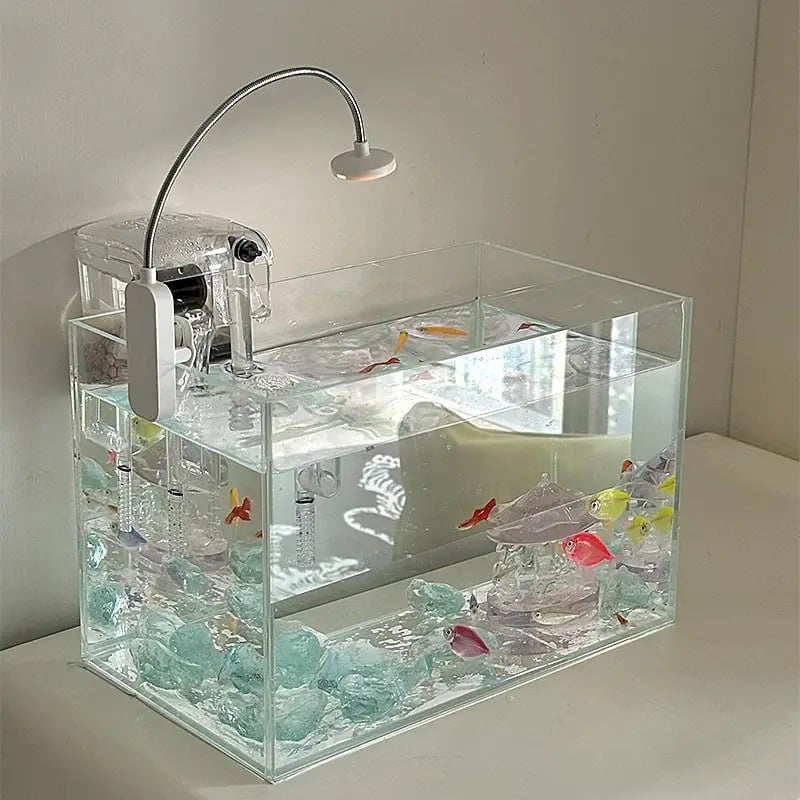 Кристална замкова въртележка за аквариум – мини пейзаж за Betta риба