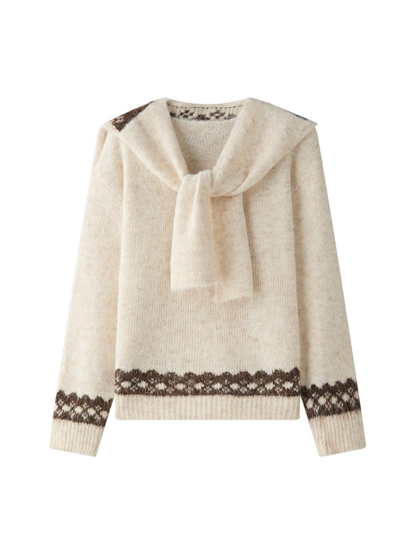 Ženski pulover od vunene smeše, debeo, s kapuljom, dugi rukavi, standardna duljina