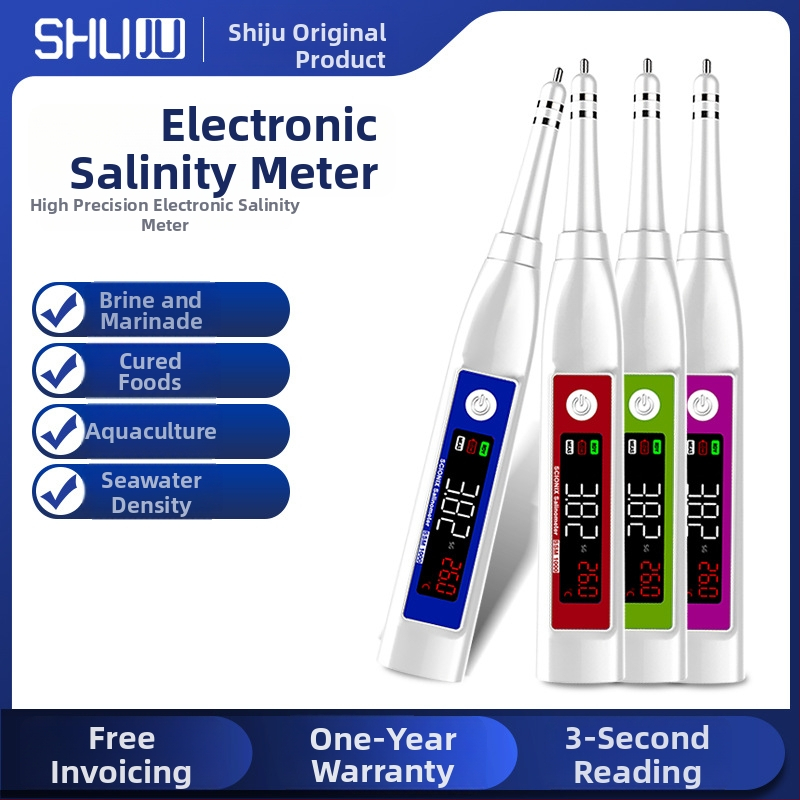 SHUJU ηλεκτρονικός μετρητής αλμυρότητας για κουζίνα, αλατό νερό, μαγειρευτά τρόφιμα, ενυδρείο και θαλασσινό νερό – ακρίβεια ±0,1%–2%.
