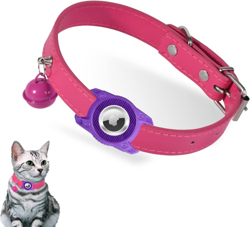 AirTag-kompatibilan vodootporan PU kožni ogrlica za mačke