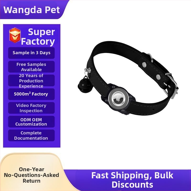 AirTag-kompatibilan vodootporan PU kožni ogrlica za mačke