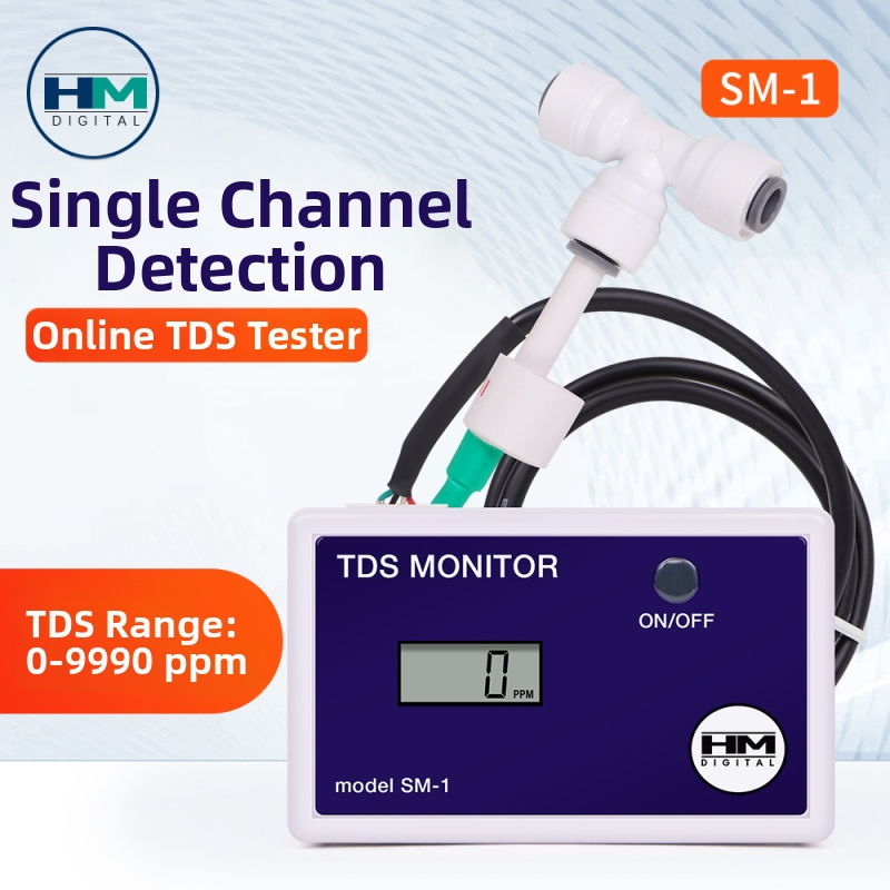 Prenosný TDS detektor pre kvalitu vody (SM1/TRM1) – rozsah 0–9990 ppm, rozlíšenie 1 ppm, napájanie 2×1,5 V batérie