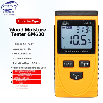 GM610 Vlhkomer na drevo s digitálnym displejom – Presnosť 1%, Rozlíšenie 0,5%, Napájanie 3V, Meria vlhkosť dreva