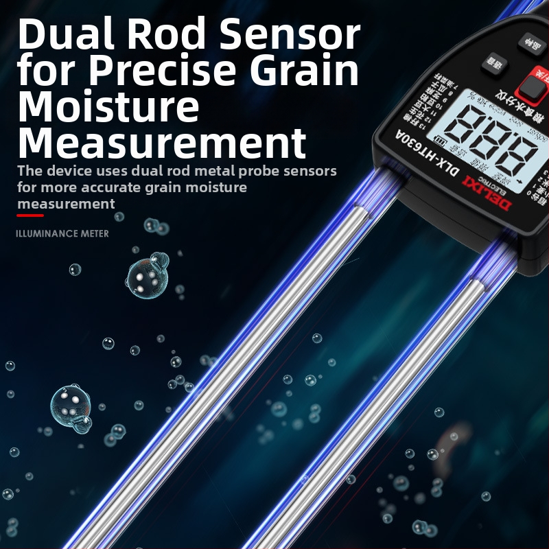 Delixi DLX-HT630A vlhkomer na zrno pre pšenicu, ryžu, kukuricu a sóju – rozsah 7,5–55%, rozlíšenie 0,1%