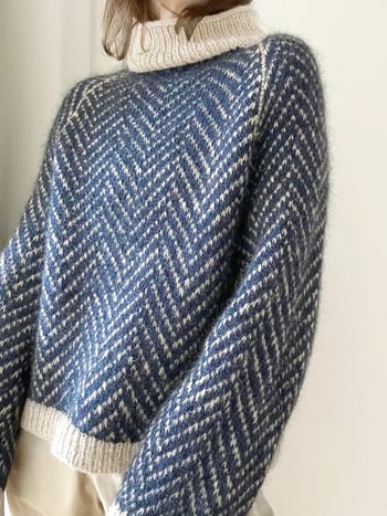 Ženski pleteni džemper s kapuljom, visok ovratnik, raglani rukavi, kontrastni uzorak, 95% poliester