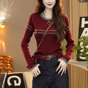 Pleteni pulover s kapuljom, okrugli izrez, dugi rukav, uobičajena dužina, jesen 2025, elegantan gradski stil