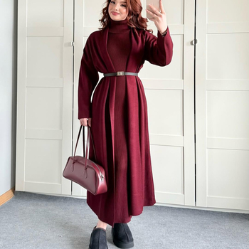 Dvodjelni set pulovera od poliester, uski kroj, visoki ovratnik, dugi rukavi