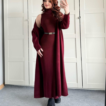 Dvodjelni set pulovera od poliester, uski kroj, visoki ovratnik, dugi rukavi