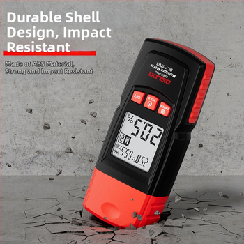 Delixi DLY-1702 Merací prístroj na vlhkosť dreva, rozsah -10°C až 60°C, rozlíšenie 0.1°C, prispôsobiteľné spracovanie