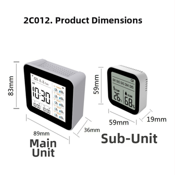 ZN-2C012: Tuya WiFi 13-σε-1 μετρητής CO2 και ποιότητας αέρα με ασύρματο 433 MHz, WiFi; εύρος CO2 400–6000 ppm, ακρίβεια 50 ppm, τάση 3.7 V