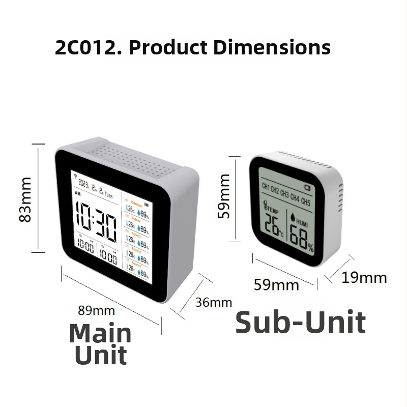 ZN-2C012: Tuya WiFi 13-σε-1 μετρητής CO2 και ποιότητας αέρα με ασύρματο 433 MHz, WiFi; εύρος CO2 400–6000 ppm, ακρίβεια 50 ppm, τάση 3.7 V