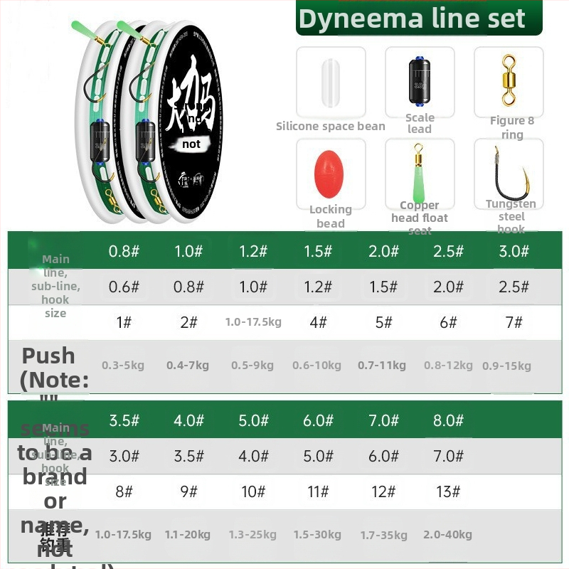 Sada rybárskeho rigu s dvojitými háčikmi – hlavná línia, silný ťah