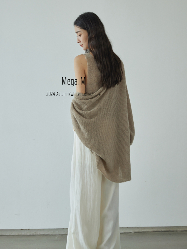 Mega.M ženski kardigan od najlona s vunom i poliestrom, V-izrez, dugi rukavi, slobodan kroj, jesen 2025