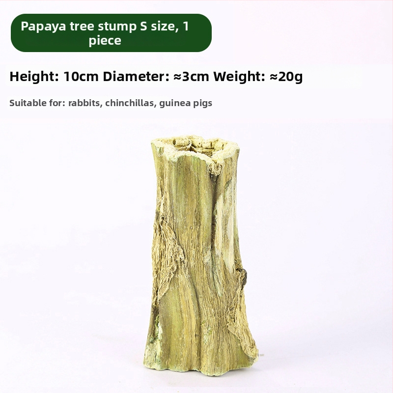 Bețișor de mestecat din lemn de papaya pentru animale mici — tulpină de papaya, jucărie naturală; Brand: Consultation