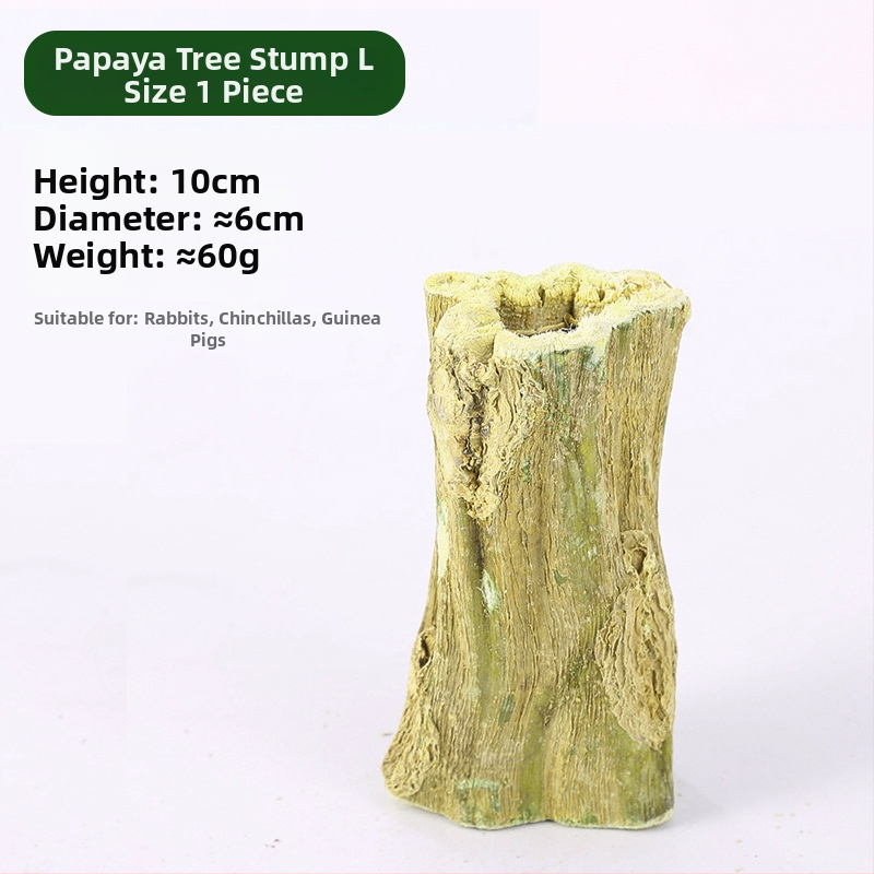 Bețișor de mestecat din lemn de papaya pentru animale mici — tulpină de papaya, jucărie naturală; Brand: Consultation