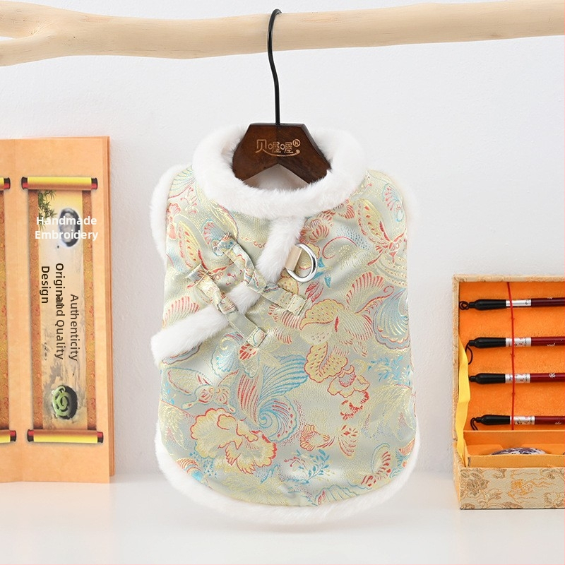 Kostim Tang za kućne ljubimce, brokat visoke gustoće, kineski stil, univerzalna prilagodba, službeni privatni brend