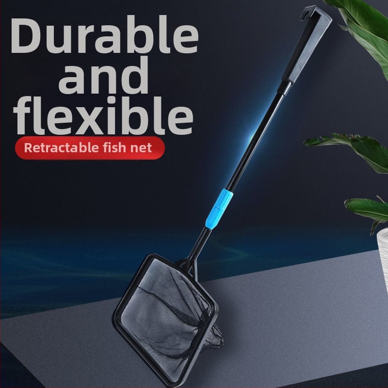 Αναδιπλούμενο ενυδρείο δίχτυ με χειρολαβή, κεφαλή στρογγυλή ή τετράγωνη, για χρυσόψαρα και τροπικά ψάρια