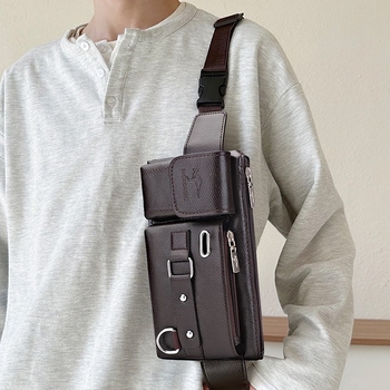 Muška messenger torba od PVC-a, gradski stil, životinjski uzorak, podstava od poliestera