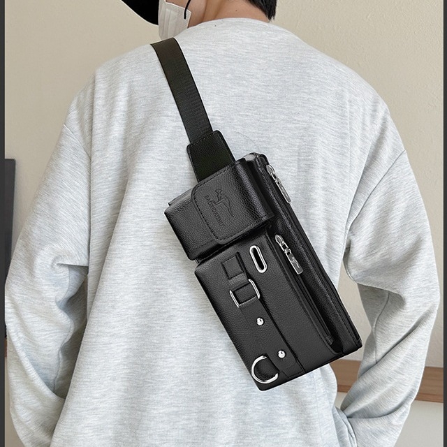 Muška messenger torba od PVC-a, gradski stil, životinjski uzorak, podstava od poliestera