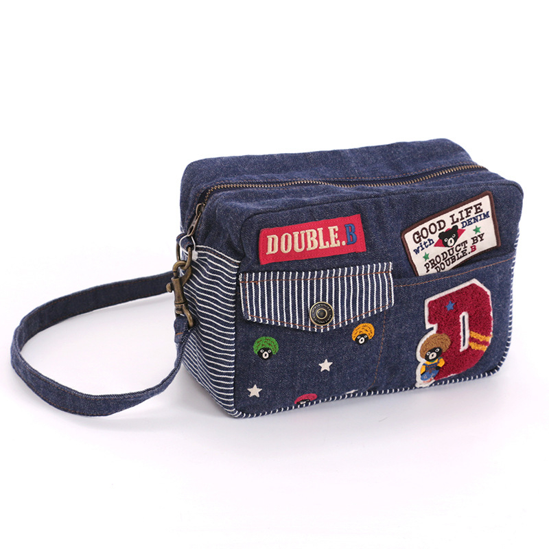 Platnena crossbody sportska torba – unisex, karikatura medvjedića i znak slova, kvadratni dizajn u boji, za vanjske sportske aktivnosti (ljeto 2023)