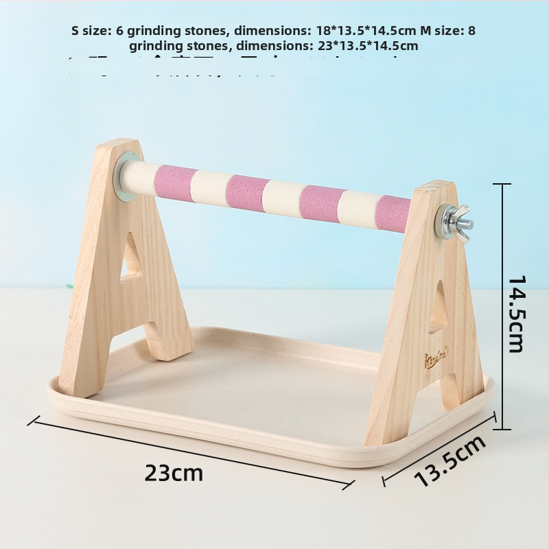 Suport papagal din lemn de pin – birou, potrivit pentru papagali mici și mijlociți, tavă ușor de curățat