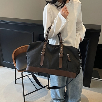 Putna torba od platna, unisex, 20–35L, platno, suho/mokro odjeljenje, poliester podstava