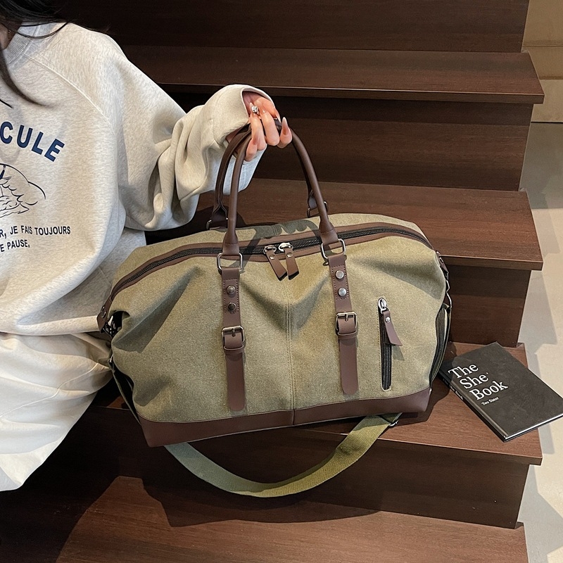 Putna torba od platna, unisex, 20–35L, platno, suho/mokro odjeljenje, poliester podstava
