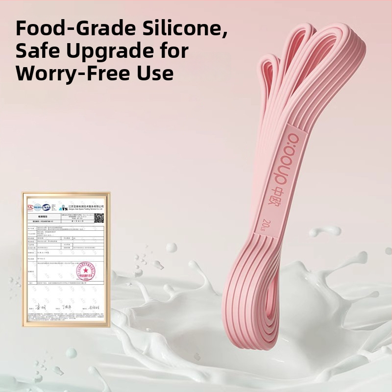 Silikónový rezistenčný pás na posilňovanie — domáce fitnes, joga; zamerané na gluteálne svaly, nohy a chrbát; materiál: silikón