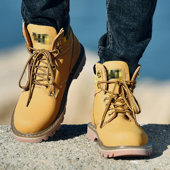 Снежни ботуши с метален нос, унисекс, двуслойна кожена горна част, гумено-резинова подметка, клиновиден ток 3–5 см