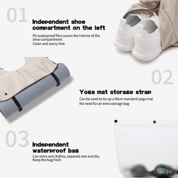 Unisex sportska torba od najlona, vodootporna, odjeljak za mokro/suho, joga tote torba preko ramena, za vanjsku upotrebu