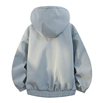 PU kožna jakna s kapuljom, teksturirani dizajn, casual muški stil, srednja duljina, zip zatvarač, model PY960