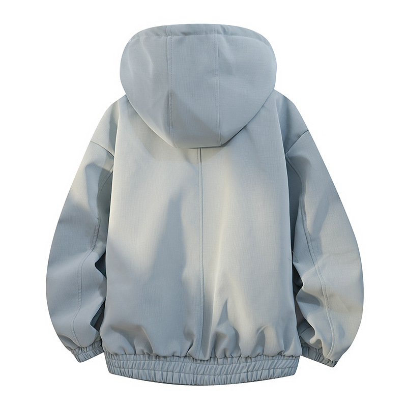 PU kožna jakna s kapuljom, teksturirani dizajn, casual muški stil, srednja duljina, zip zatvarač, model PY960