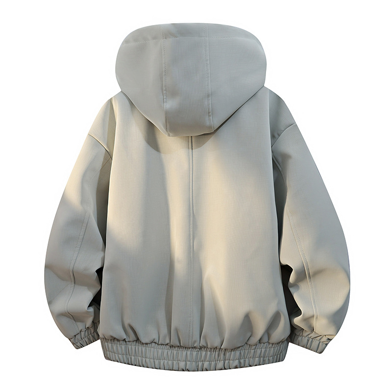 PU kožna jakna s kapuljom, teksturirani dizajn, casual muški stil, srednja duljina, zip zatvarač, model PY960