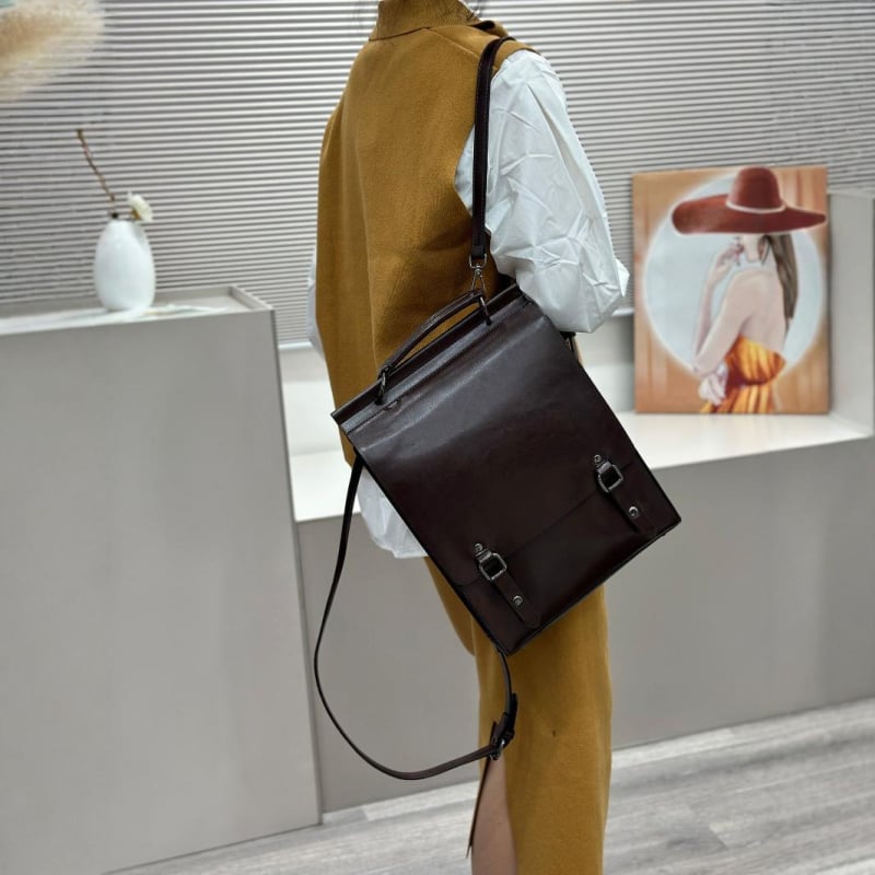 Rucsac din piele naturală pentru laptop, căptușeală din bumbac, buzunar pentru laptop, închidere cu capac, impermeabil