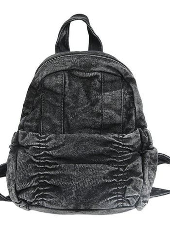 Denim ruksak s mašnicom za studente, ležerni putni stil, zatvarač, laminirani unutarnji džep, poliester podstava, ljeto 2025