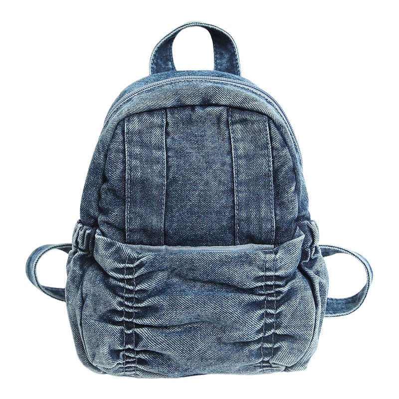 Denim ruksak s mašnicom za studente, ležerni putni stil, zatvarač, laminirani unutarnji džep, poliester podstava, ljeto 2025