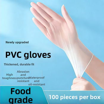 Mănuși din PVC de unică folosință, de calitate alimentară, impermeabile și rezistente la ulei, pentru spălat vase și catering