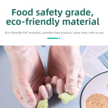 Mănuși din PVC de unică folosință, de calitate alimentară, impermeabile și rezistente la ulei, pentru spălat vase și catering