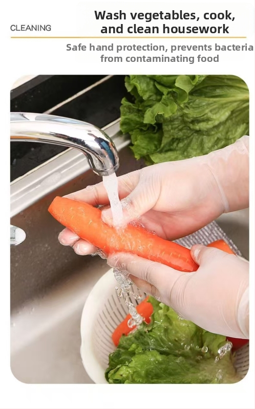 Mănuși din PVC de unică folosință, de calitate alimentară, impermeabile și rezistente la ulei, pentru spălat vase și catering
