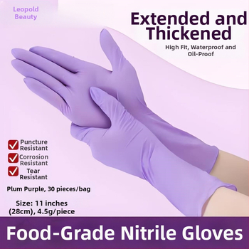 Nitrilové kuchynské rukavice, hrubšie, jednorazové, odolné voči olejom, na umývanie riadu a upratovanie