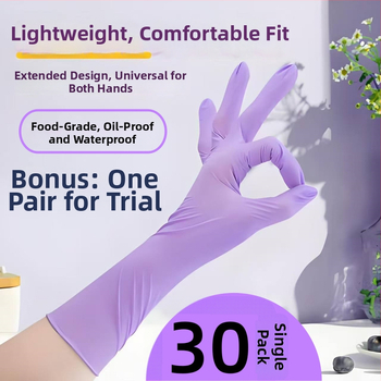 Nitrilové kuchynské rukavice, hrubšie, jednorazové, odolné voči olejom, na umývanie riadu a upratovanie