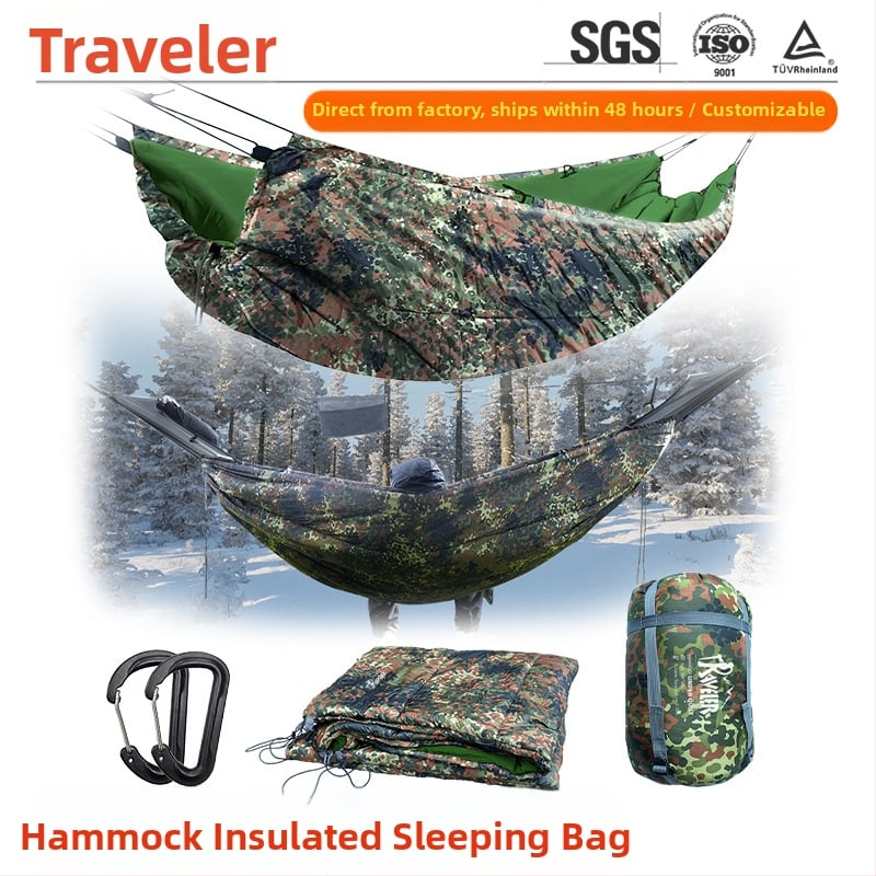 Hamak sa spavaćom vrećom i Underquilt-om za kampiranje | stil omotnice, punilo od svile, podstava od poliestersko-pamučne smjese, tkanina od poliestera, 1,6 kg