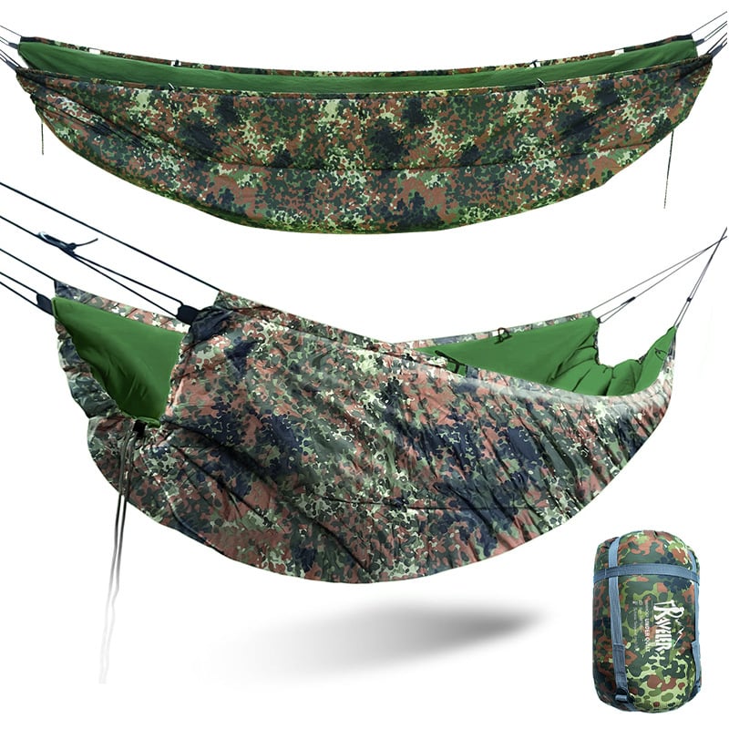 Hamak sa spavaćom vrećom i Underquilt-om za kampiranje | stil omotnice, punilo od svile, podstava od poliestersko-pamučne smjese, tkanina od poliestera, 1,6 kg